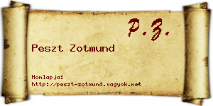 Peszt Zotmund névjegykártya